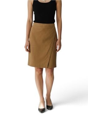 Banana Republic Factory Camel Colored Faux Wrap Skirt, 12P
